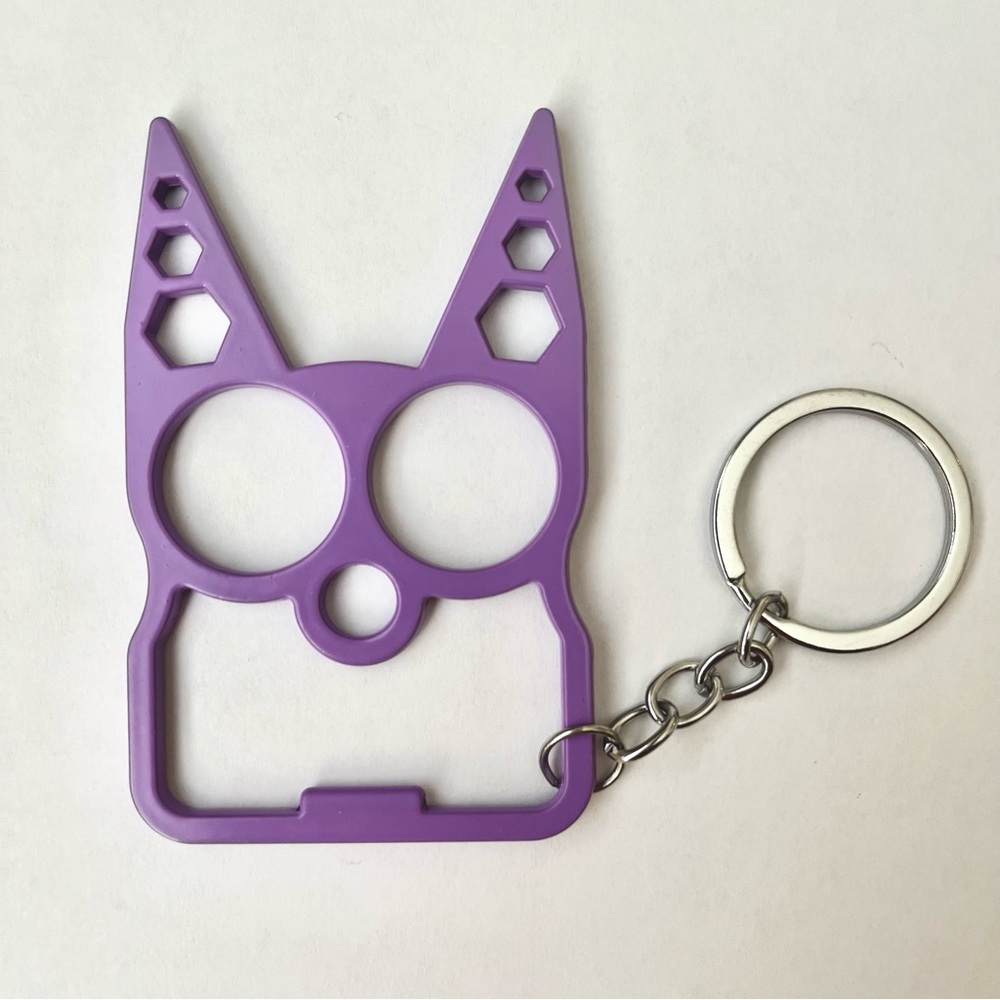 Purple Cat Self Defense Keychain